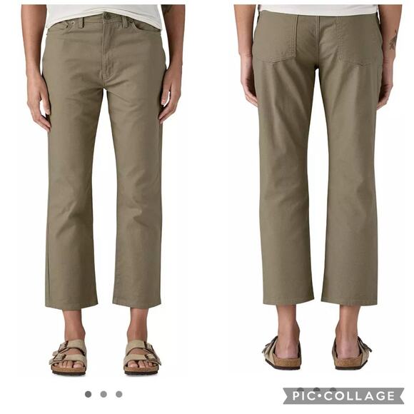 Patagonia Classic Straight Pants 5 Pocket Cropped River Rock Green Women's 10 - Picture 1 of 8